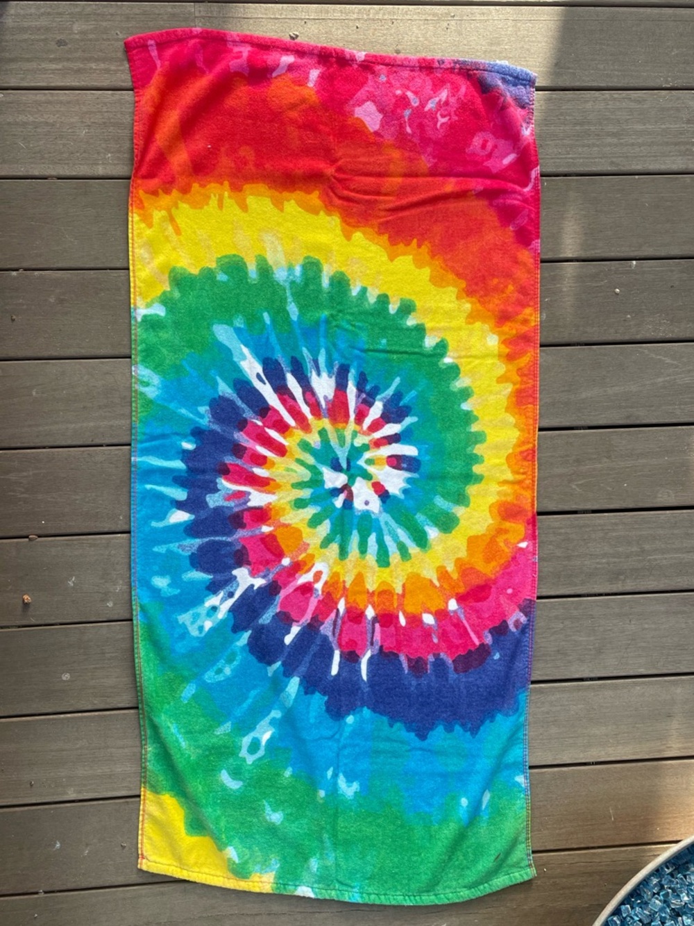 Bright, Bold, Colorful Tie-dye Pattern Beach Towel